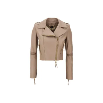Elisabetta Franchi Contrasted Topstitching Biker Jacket