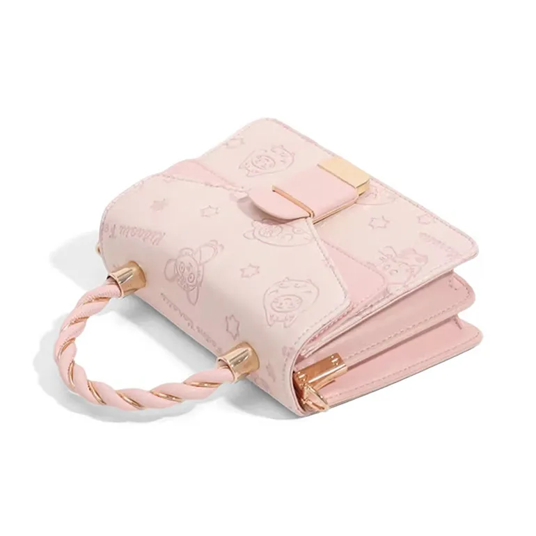 CLEVER& KETCH PU Shoulder Bag, Crossbody Bag, Handbag Women's Pink/Ecru-3