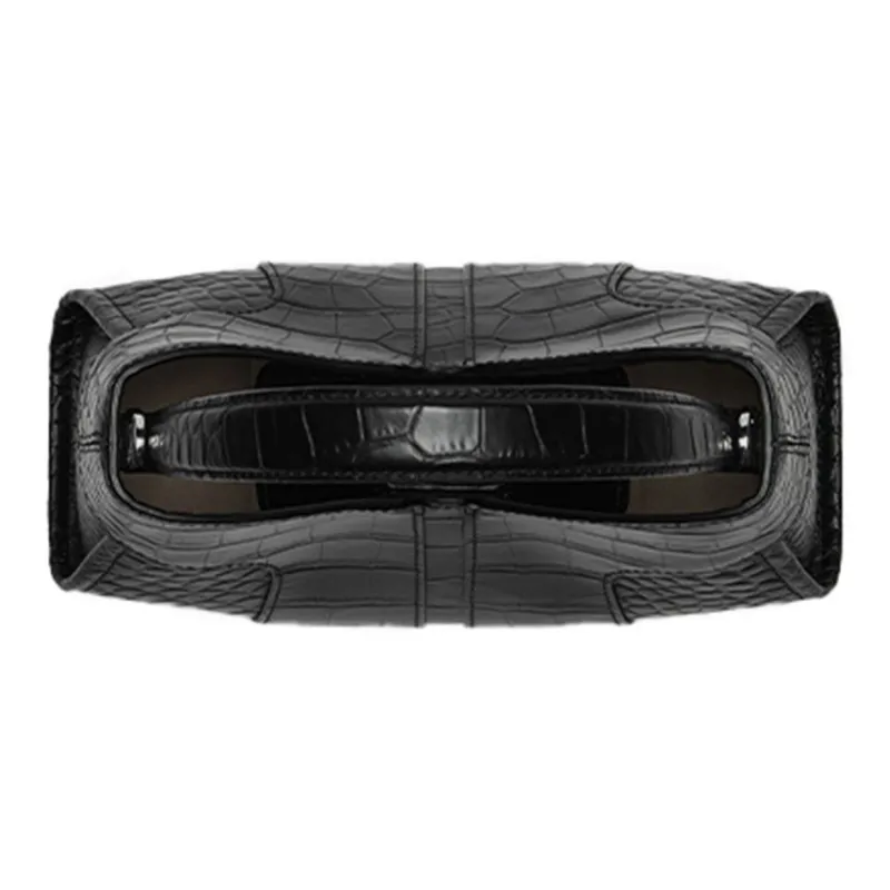 ZESH Calfskin One Shoulder Handbag Trumpets Women's Black-3