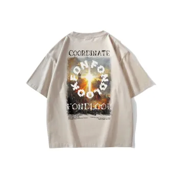 FONDLOOK T-Shirts Unisex Light Beige Apricot