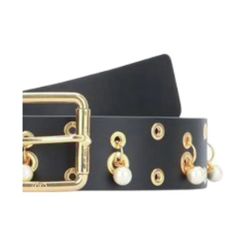 DIOR Calfskin Leather Belts Unisex Black Width 4cm-2