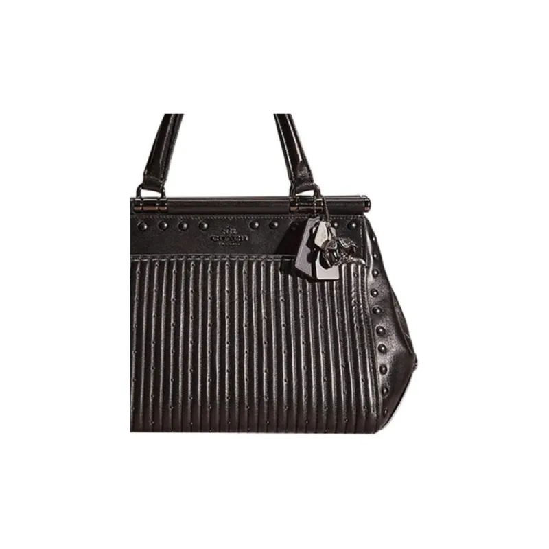 COACH Grace Nappa Leather Shoulder Bag Crossbody Bag Handbag Large Size Women's Black-6