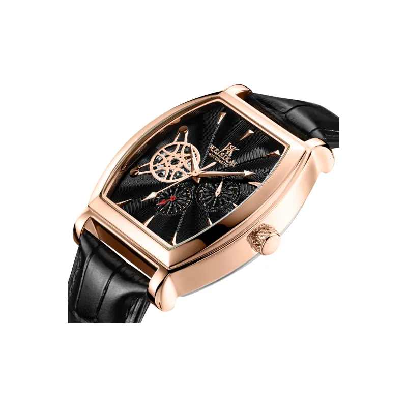WSK Mechanical Movement Genuine Leather Strap Watch Men's Watches White Dial-10