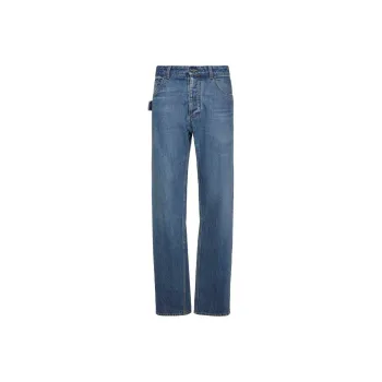 Bottega Veneta High Rise Straight Denim Pants