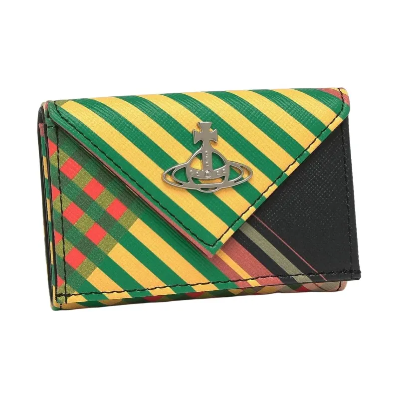 Vivienne Westwood Saffiano PU Wallet Women's Yellow & Green-1
