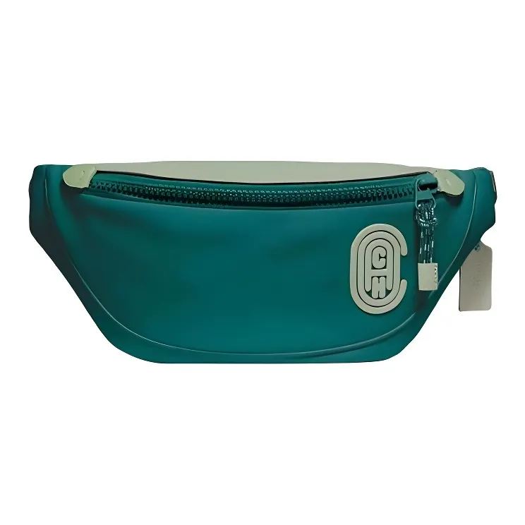 COACH Rivington Leather Crossbody Bag, One Shoulder Crossbody, Fanny Pack, Sling Bag Large Size Men's Green-0