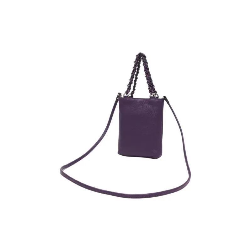 GIANNI CHIARINI Leather One Shoulder Handbag Women's Purple-3