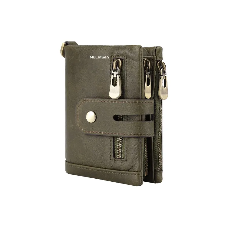 Mulinsen Top Grain Cow Leather Wallet Men's Black/Coffee/Burgundy/Jasper/Brown-5