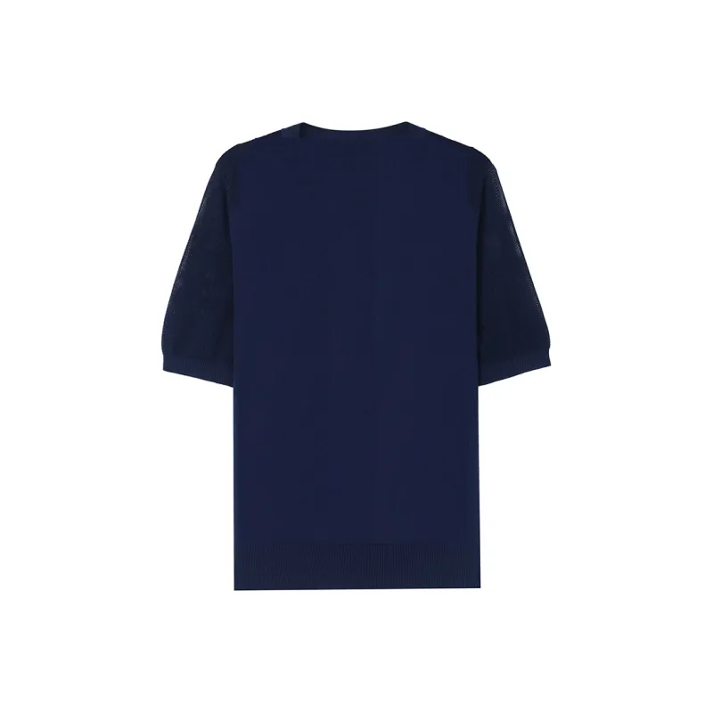 Mu Qingqing T Shirts Women's Navy Blue-1