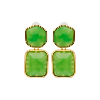 KENNETH JAY LANE Brass Earrings Women's Green