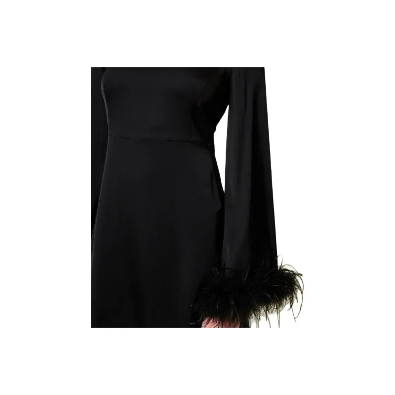 TWINSET MILANO Long-Sleeved Dresses Women's Black-4