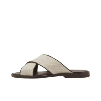 MANOLO BLAHNIK Slide Slippers Men's Cream