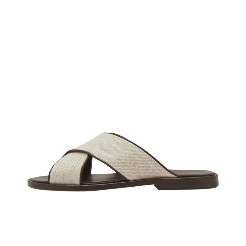 MANOLO BLAHNIK Slide Slippers Men's Cream-0