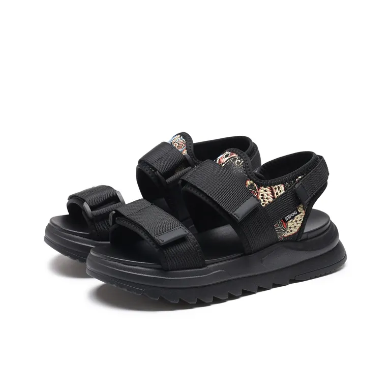 HUNU Beach Sandals Men Black-2