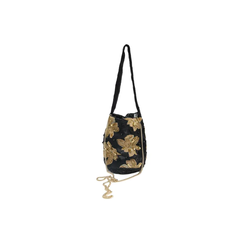 ZARA Polyester Bucket Bag, Shoulder Bag Trumpets Women's Black-2