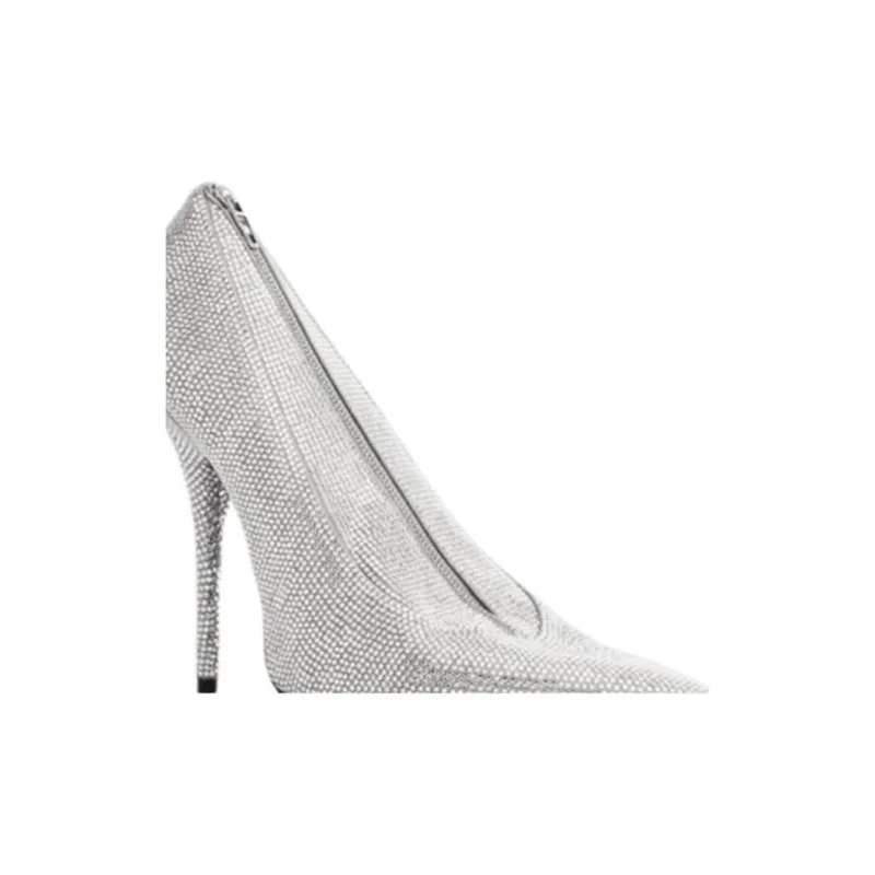 Balenciaga Knife Goatskin Clutch Regular Women's Silver-4