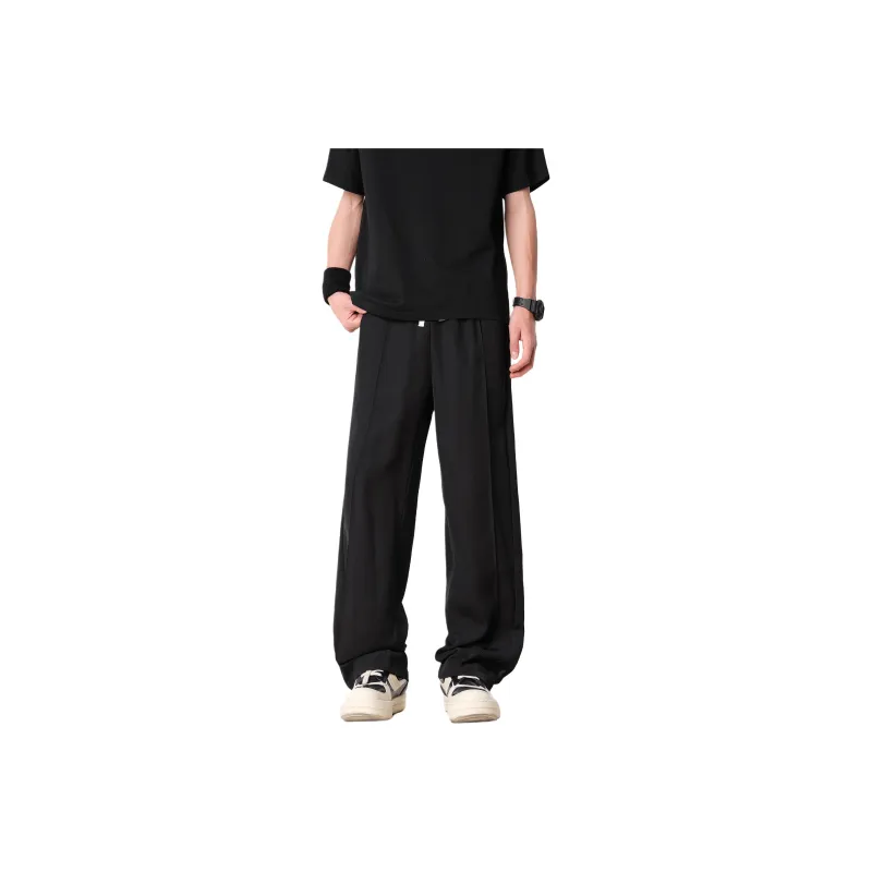 CRUSH KEY Casual Pants Unisex Black-1
