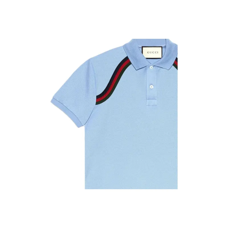 GUCCI Polo Shirt Men's Light Blue-4