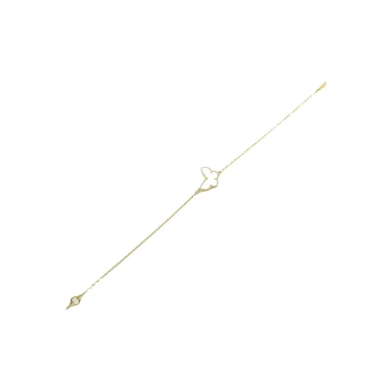 Van Cleef & Arpels 2010s 18K Yellow Gold Sweet Alhambra Pearl Bracelet-2