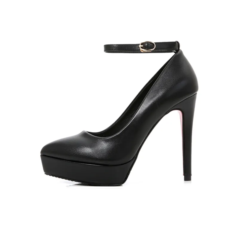 Lan Miao Slim Heel High Heels 12CM Women's Black-0