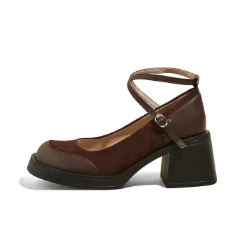 A Poinsettia Princess Chunky Heel High Heels Women's