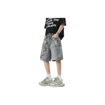 Dme Denim Shorts Unisex Light Blue