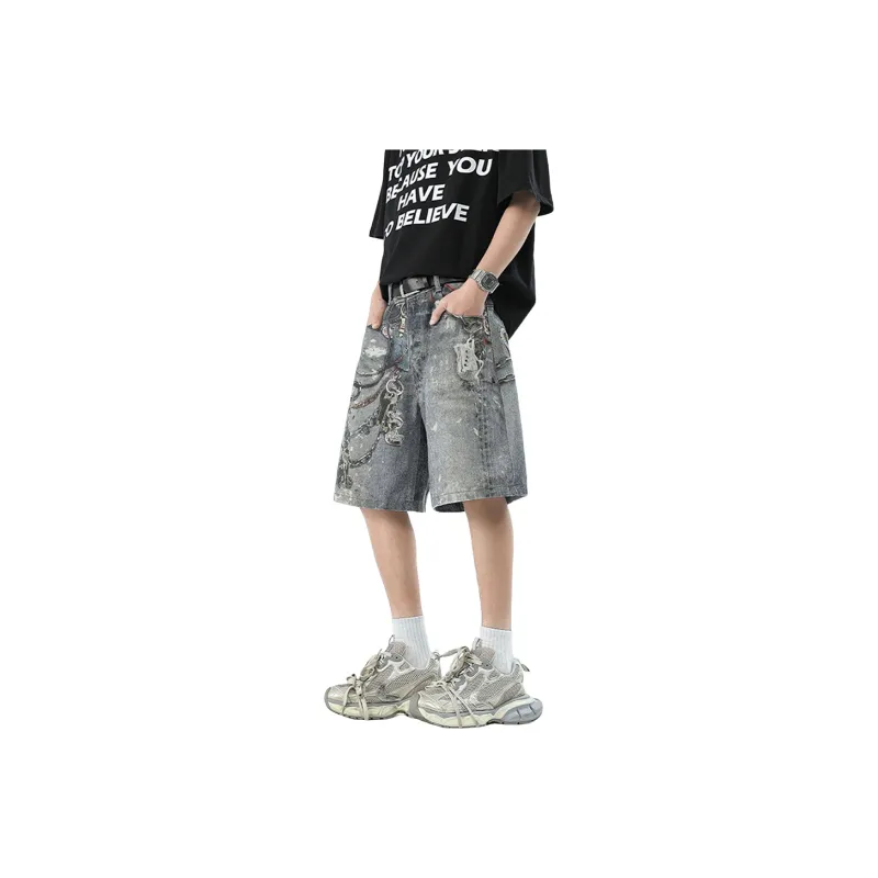 Dme Denim Shorts Unisex Light Blue-0