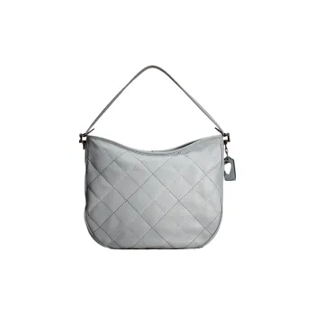 COACH Hobo Smooth Leather Hobo Bag, One Shoulder Handbag Tubas Women's Light Blue
