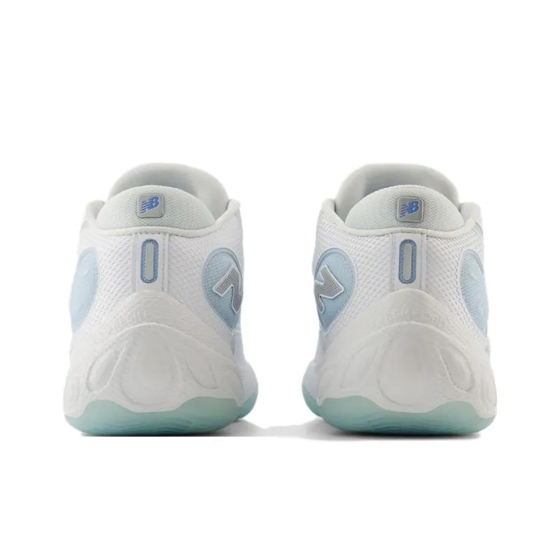 New Balance NB Fresh Foam BB V3 Anti Slip Wear Resistant Low Top Basketball Shoes Men's White Blue-3
