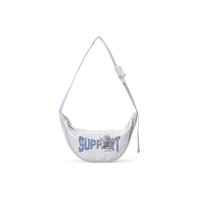 Spare No Pains. Polyester Shoulder Bag, Crossbody Bag, Fanny Pack, Sling Bag Unisex White/Yellow-21