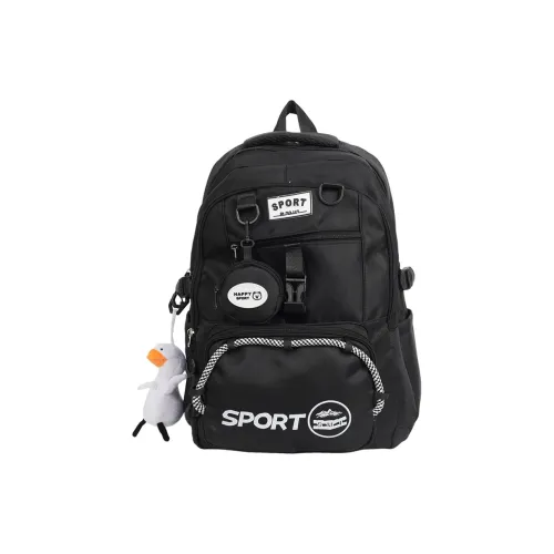 Meow In The Grass Nylon Fabric Backpack Unisex Multicolor