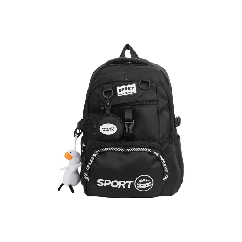Meow In The Grass Nylon Fabric Backpack Unisex Multicolor-0