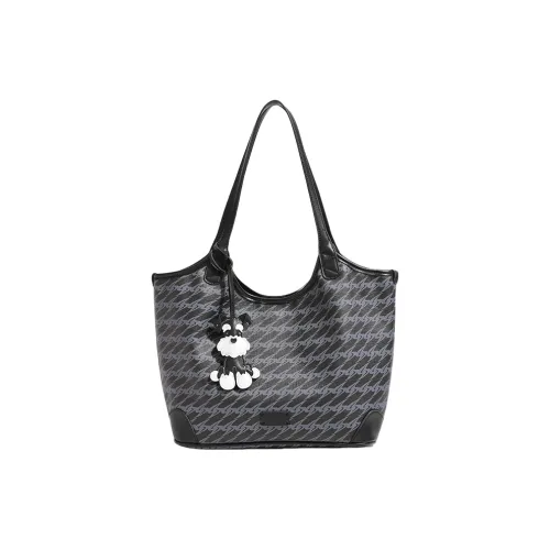 PESASRIE PU Tote Bag, Shopping Bag, Shoulder Bag Women's Black