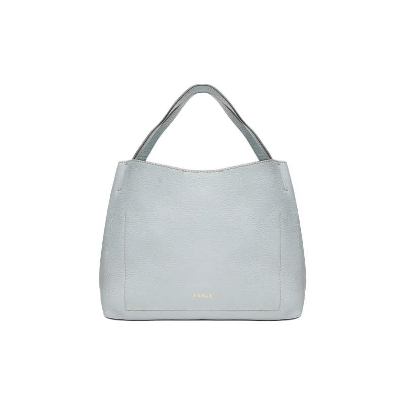 Furla Primula Genuine Leather Shoulder Bag, Crossbody Bag, Handbag Trumpets Women's Blue-3