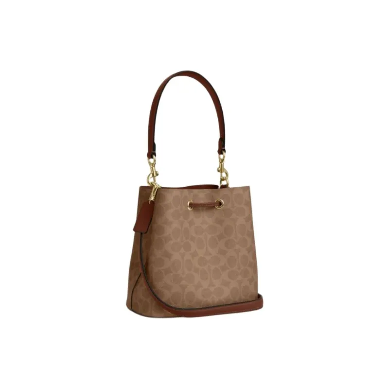 COACH Rowan Leather Bucket Bag Handbag Trumpets Women's Brown-2