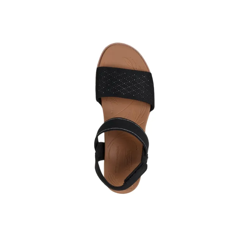 Skechers BOBS Arch Fit Beach Kiss One Strap Sandals Women's Black-3