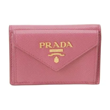 PRADA Saffiano Calfskin Wallet Women's Peony Pink