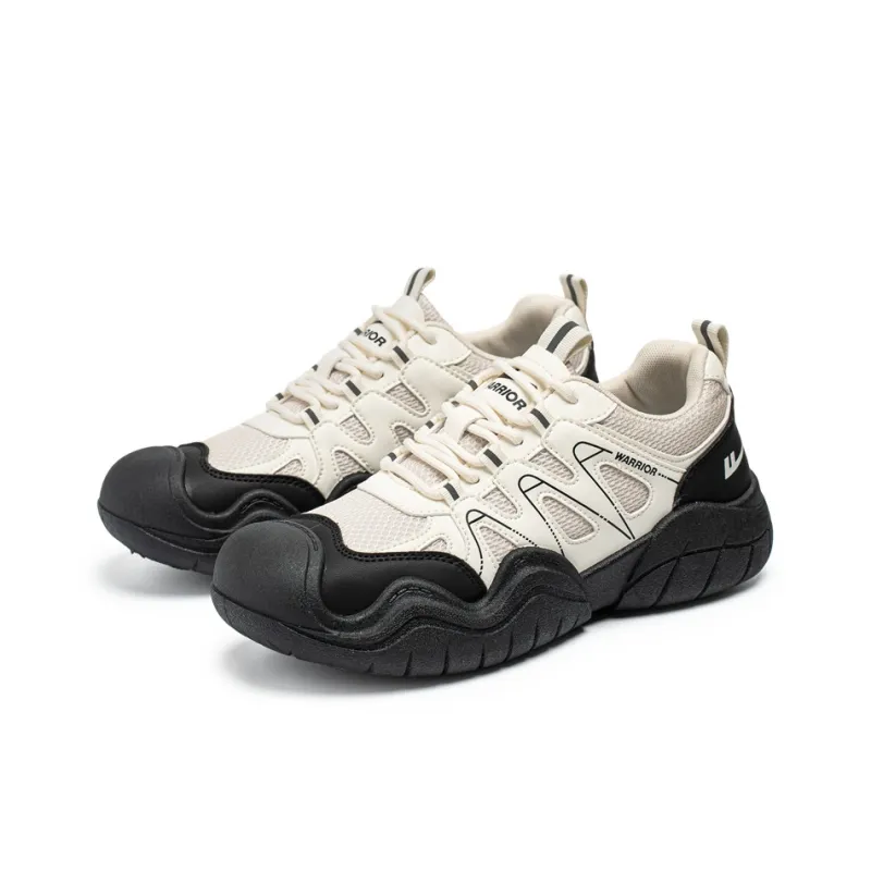 Warrior Slip Resistant Breathable Grip Low Top Mountaineering & Hiking Shoes Men's Beige Black-2