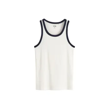 COS Tank Tops Women's White/Navy Blue