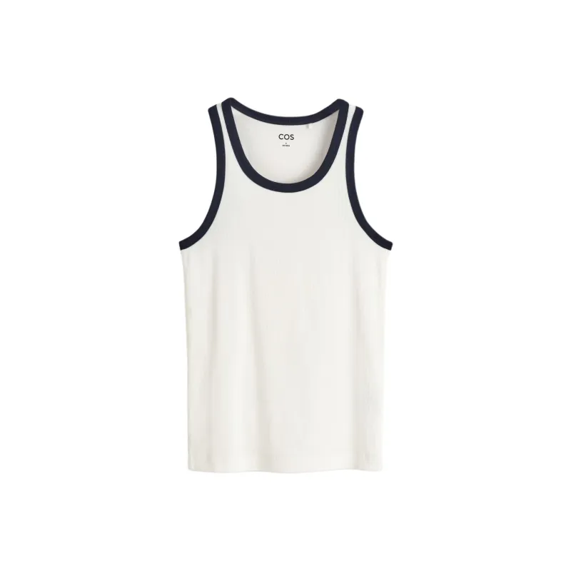 COS Tank Tops Women's White/Navy Blue-0