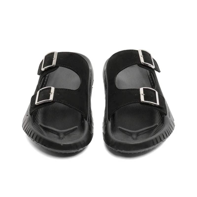 SHUPATE Odor Resistant, Abrasion Resistant, Quick Dry Slide Slippers Men's Black-4