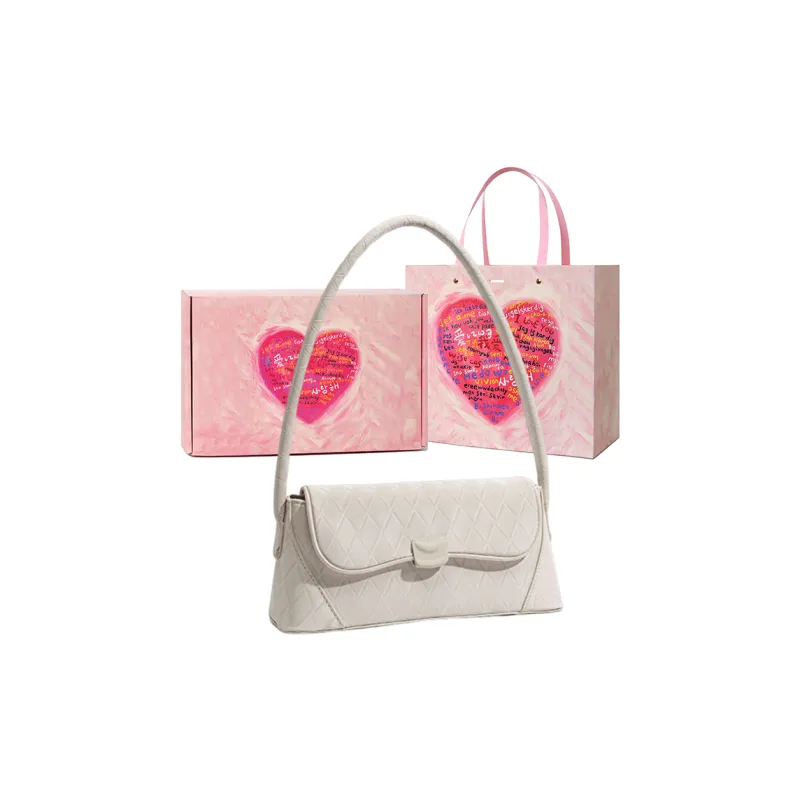 NATTY PU Underarm Shoulder Bag Women's Pink/Ecru-5