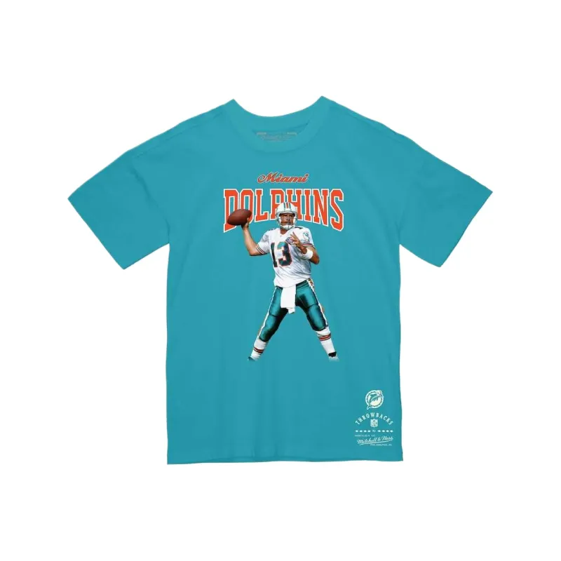 Mitchell & Ness Dan Marino Aqua T Shirt Men's Bright Blue-0