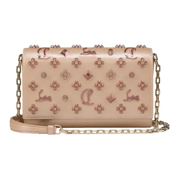 CL Pearlescent Nappa Leather Clutch, Crossbody Bag, Shoulder Bag Women's Nude