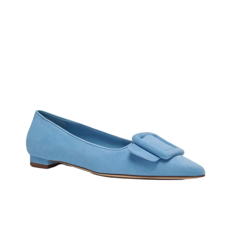 MANOLO BLAHNIK Maysalepump Casual Single Shoes Women's Blue-2