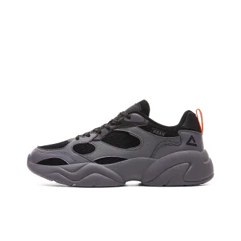 PEAK Sea Cushioning Height Increasing Lightweight Breathable Slip Resistant Low Top Chunky Sneakers Men's Gray Black