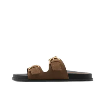 MANGO Abrasion Resistant Slide Slippers Women's Brown