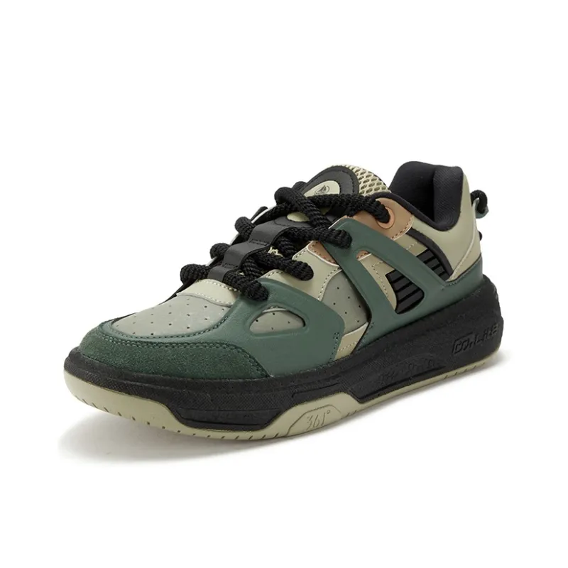 361° Rowing Boat Anti Slip Wear Resistant Low Top Skateboard Shoes Men's Tea Stem Green-1