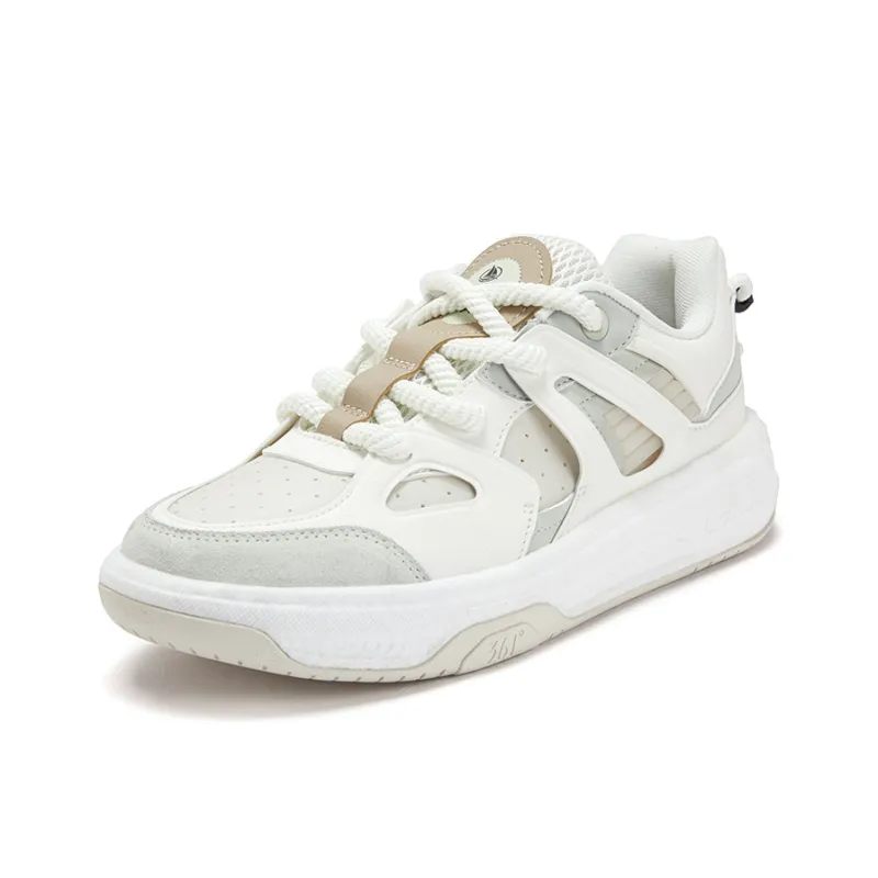 361° Anti Slip Wear Resistant Low Top Skateboard Shoes Men's White Green-1