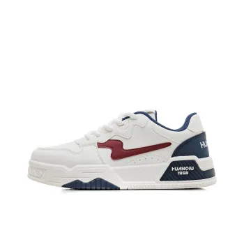 HUANQIU Slip Resistant Shock Absorbers With Abrasion Resistant Properties Low Top Skateboard Shoes Men's Red Blue